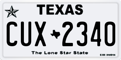 TX license plate CUX2340
