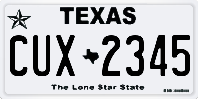 TX license plate CUX2345