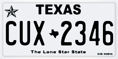 TX license plate CUX2346
