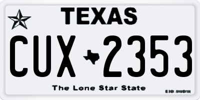 TX license plate CUX2353