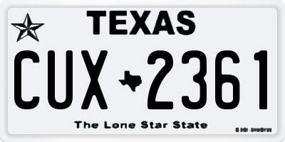 TX license plate CUX2361