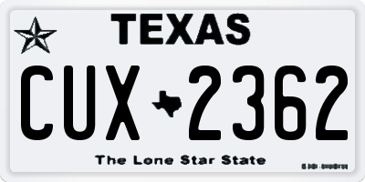 TX license plate CUX2362