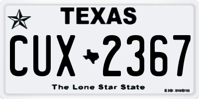TX license plate CUX2367