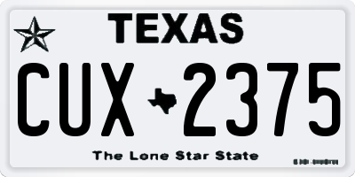 TX license plate CUX2375