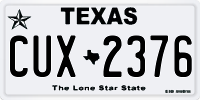 TX license plate CUX2376