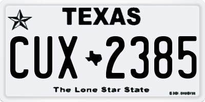 TX license plate CUX2385