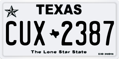 TX license plate CUX2387