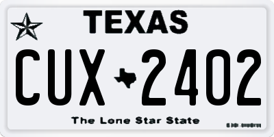 TX license plate CUX2402
