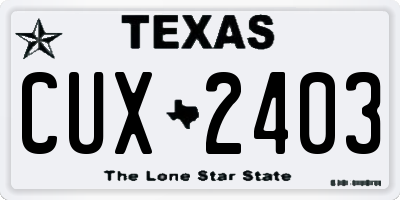 TX license plate CUX2403