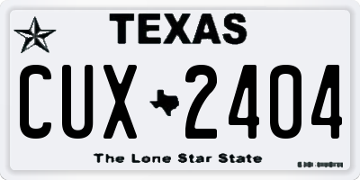 TX license plate CUX2404