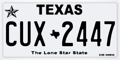 TX license plate CUX2447