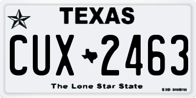 TX license plate CUX2463