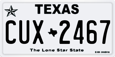 TX license plate CUX2467