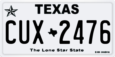 TX license plate CUX2476