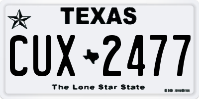 TX license plate CUX2477