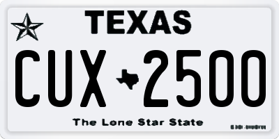 TX license plate CUX2500