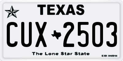 TX license plate CUX2503