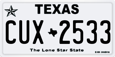 TX license plate CUX2533