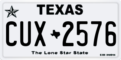 TX license plate CUX2576