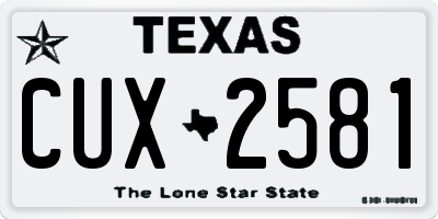 TX license plate CUX2581