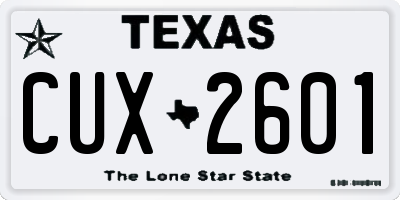 TX license plate CUX2601