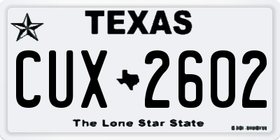 TX license plate CUX2602