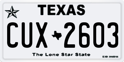 TX license plate CUX2603