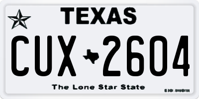 TX license plate CUX2604