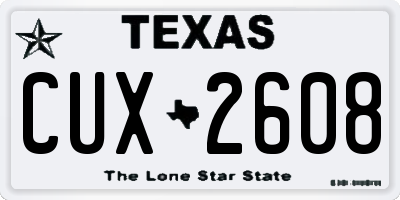 TX license plate CUX2608
