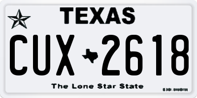 TX license plate CUX2618
