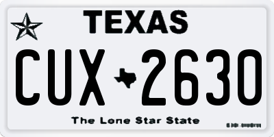 TX license plate CUX2630