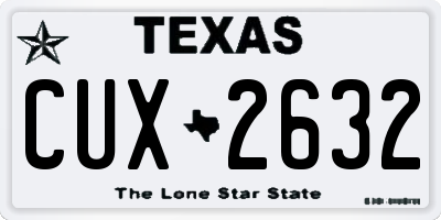 TX license plate CUX2632