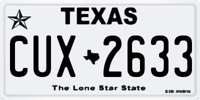 TX license plate CUX2633