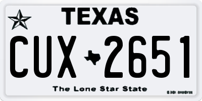 TX license plate CUX2651