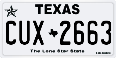 TX license plate CUX2663