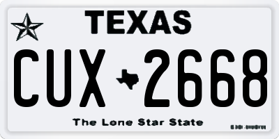 TX license plate CUX2668