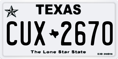 TX license plate CUX2670