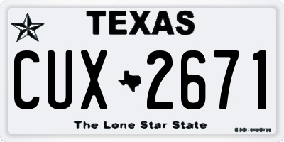 TX license plate CUX2671