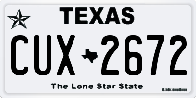 TX license plate CUX2672