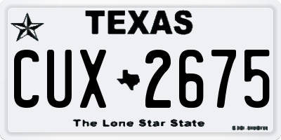 TX license plate CUX2675