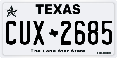 TX license plate CUX2685