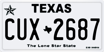 TX license plate CUX2687