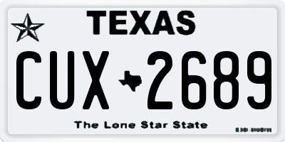 TX license plate CUX2689