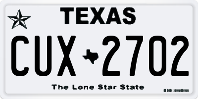 TX license plate CUX2702