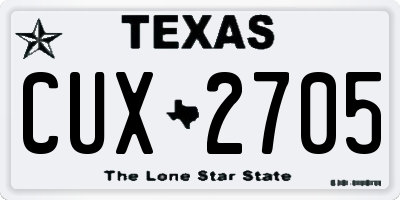 TX license plate CUX2705