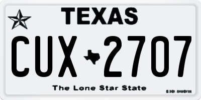 TX license plate CUX2707
