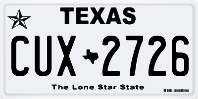 TX license plate CUX2726