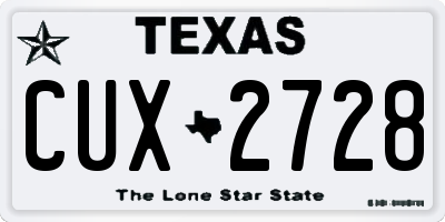 TX license plate CUX2728