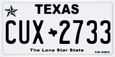 TX license plate CUX2733