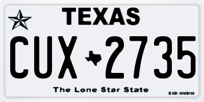 TX license plate CUX2735